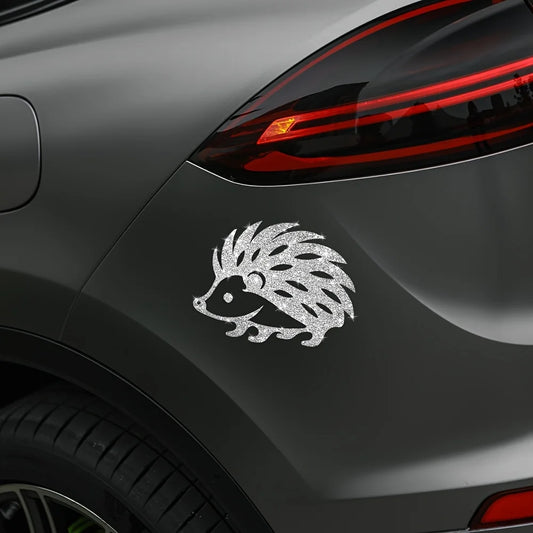 1 pieza de linda pegatina decorativa para coche de erizo con purpurina brillante, vinilo autoadhesivo para decoración de coche adecuada para coches, camiones