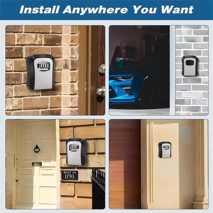 Cerradura de combinación Key Keeper para montar en la pared, resistente al agua, 4 dígitos, contraseñas, caja de almacenamiento para 5 llaves, fácil de arreglar, caja de seguridad para el hogar o la oficina