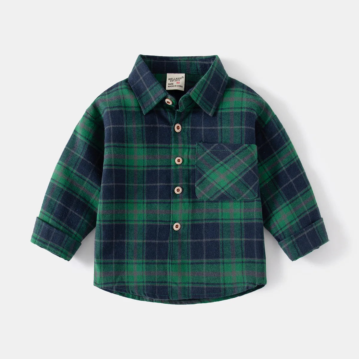 Ropa para niños nueva 2025, camisas para niños con cuello, ropa de algodón de manga larga para bebés, blusa informal a cuadros para niños de 2 a 7 años