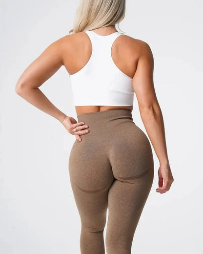 Nuevas mallas deportivas sin costuras con estampado moteado de contorno para mujer, suaves, para entrenamiento, fitness, yoga, cintura alta, ropa de gimnasio.