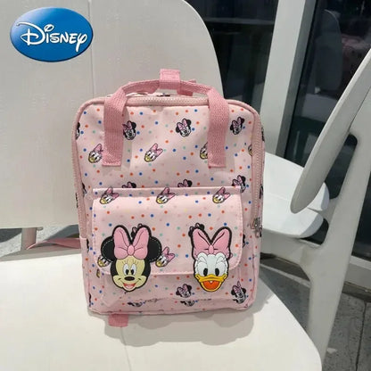 Mochila de moda con dibujos animados de Mickey Mouse de Disney, mochila escolar de lona de Minnie para mujer, mochila de gran capacidad a la moda, mochila para niñas