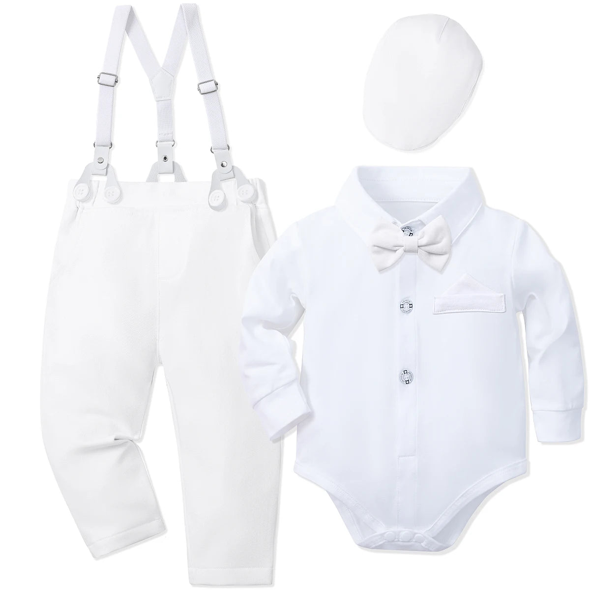Ropa para bebé niño, traje de bautizo, bautismo infantil, Pascua, dedicación, trajes blancos, conjunto de regalo para fiesta de cumpleaños y boda.