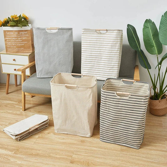 Cesta de lavandería de gran capacidad para ropa sucia con asa, cesta plegable para ropa, accesorios de baño
