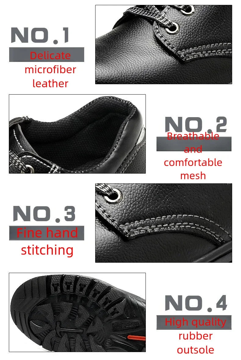 Calzado de seguridad para hombre y mujer. Antiimpactos, resistente a pinchazos, cómodo, antideslizante, resistente al desgaste, con control de olores. Ideal para la construcción y el trabajo.