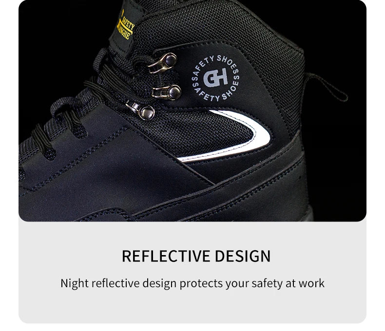 Zapatos de seguridad para hombre con puntera de acero, botas impermeables, a prueba de pinchazos y antigolpes, zapatillas de trabajo para exteriores, zapatos de construcción.