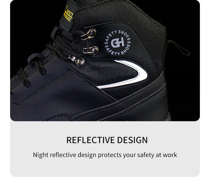 Zapatos de seguridad para hombre con puntera de acero, botas impermeables, a prueba de pinchazos y antigolpes, zapatillas de trabajo para exteriores, zapatos de construcción.