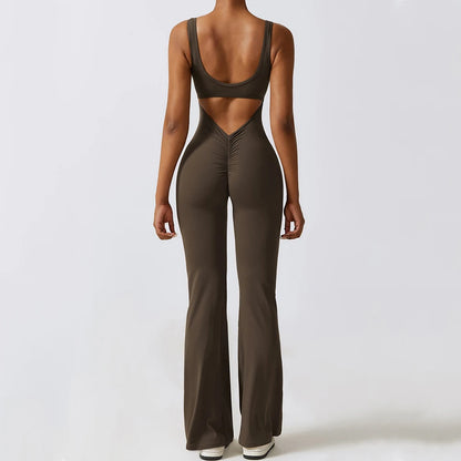 Mono deportivo para mujer, conjunto de yoga, chándal, ropa de yoga, ropa deportiva de entrenamiento, mono sexy con escote en V en la espalda