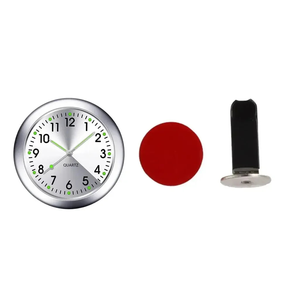 Reloj luminoso para coche, con adhesivo interno para automóviles, mecánico, de cuarzo, con adorno para coche, mini reloj digital de 40 mm.