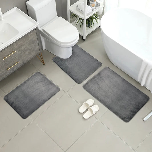 Inodoro de tres piezas, tapete de baño, tapete de ducha, tapete absorbente de baño, alfombra antideslizante, suave y cómoda, lavadero.