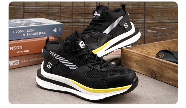 Nuevo calzado de seguridad para hombre, de cuatro estaciones, con puntera de acero antiaplastamiento y antiperforación, suela blanda antideslizante, para trabajo.