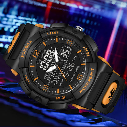 Relojes LIGE nuevos para hombre, 50 m resistentes al agua, reloj con alarma, reloj hombre, pantalla LCD dual, reloj de pulsera de cuarzo, deportivo militar, para hombre.