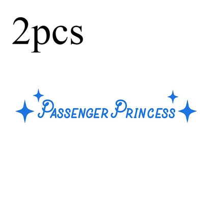 2 piezas de accesorios para el interior del automóvil, calcomanías creativas para espejo retrovisor de princesa, calcomanías de vinilo divertidas para decoración del coche