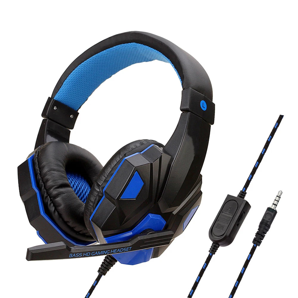 Auriculares con cable para juegos PS4/PS5/Xbox/Smartphone/PC, ajustables a 120°, con micrófono con cancelación de ruido.