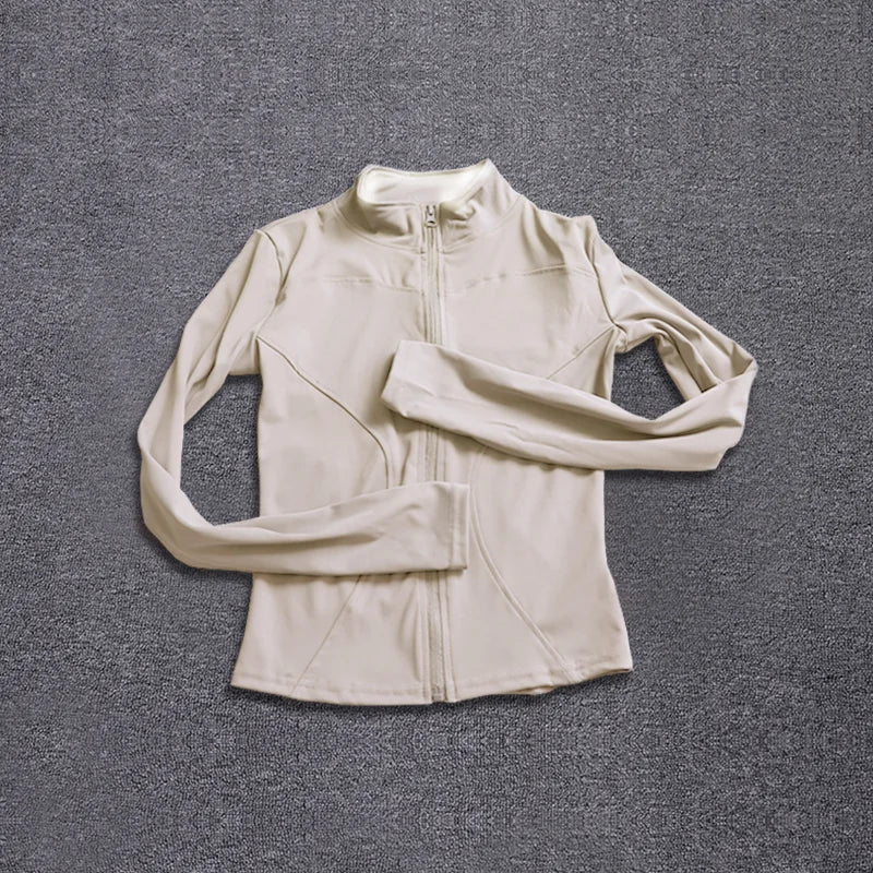 Chaqueta deportiva de manga larga para mujer, abrigo de entrenamiento, ropa de entrenamiento de gimnasio, ropa deportiva de yoga