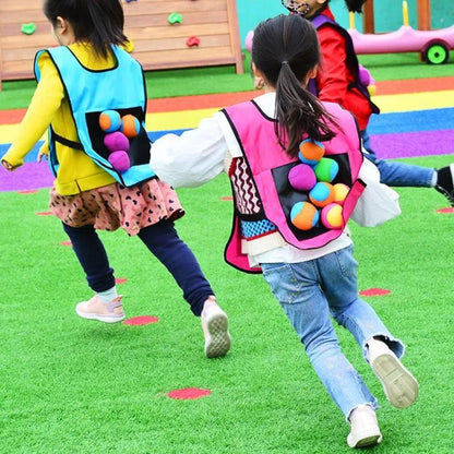 Chaleco deportivo para exteriores, con pelota adhesiva, para lanzar, ideal para niños.