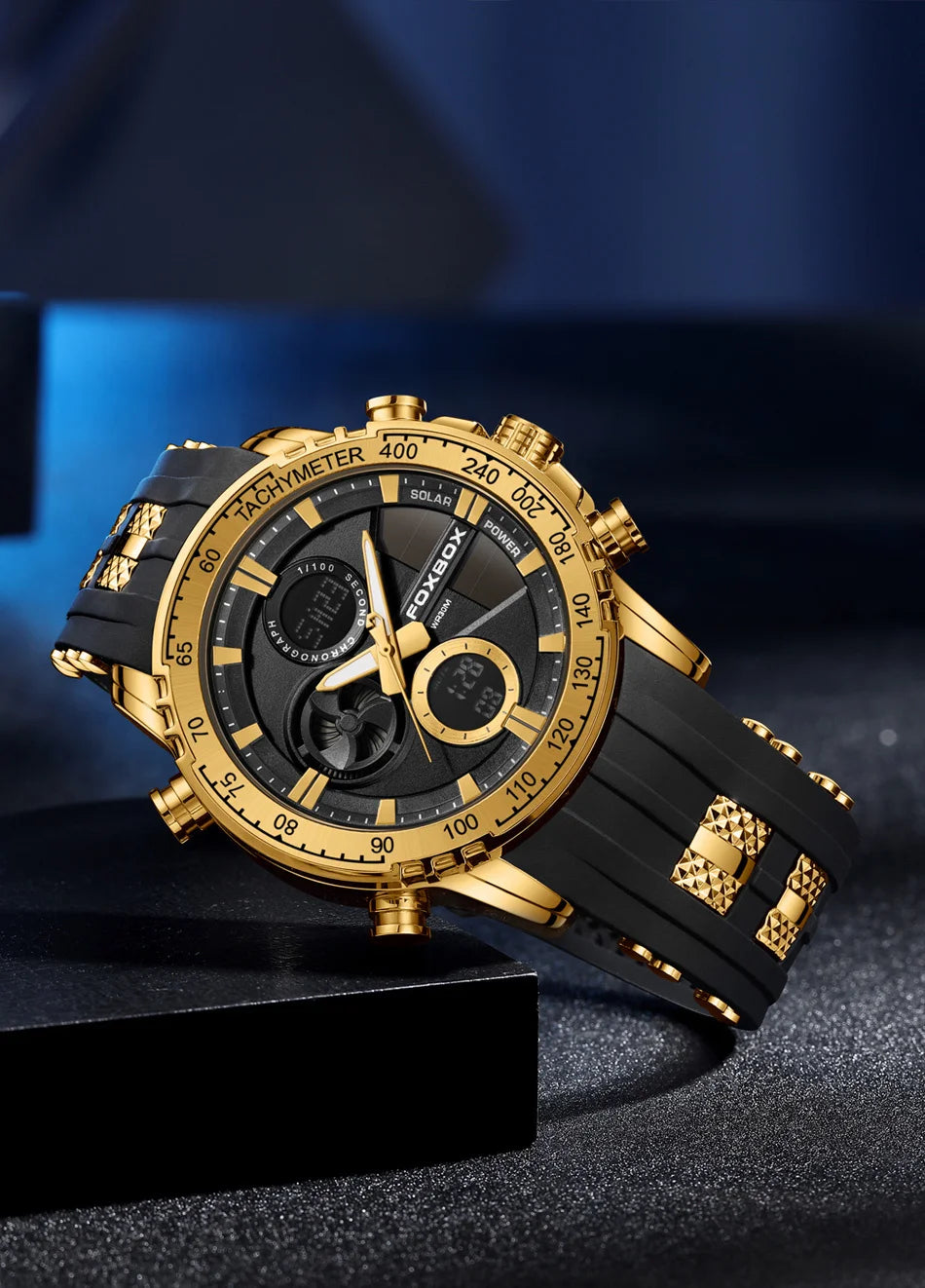 Nuevo reloj cronógrafo deportivo informal para hombre, con correa de silicona, de cuarzo, con esfera grande y punteros luminosos, resistente al agua