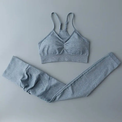 Conjunto deportivo para mujer, top deportivo, leggings de yoga, sujetador deportivo, leggings sin costuras para realce de glúteos.