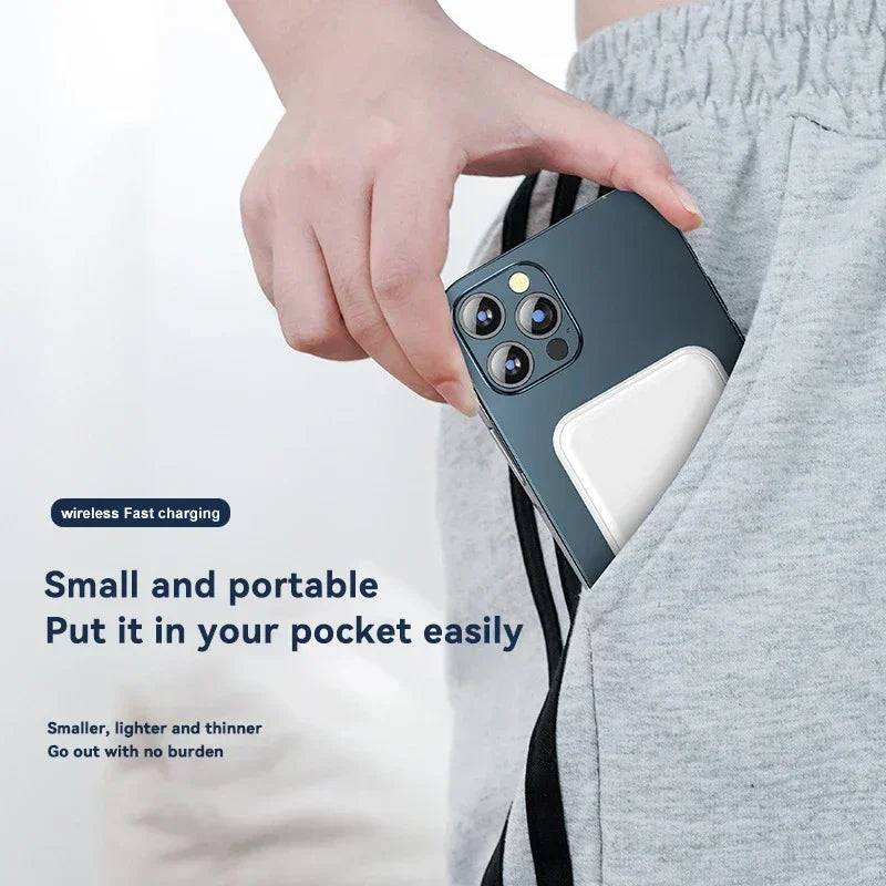 Cargador de batería externo portátil Xiaomi de 500.000 mAh con carga rápida inalámbrica y magnética para iPhone, Huawei y Samsung.