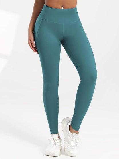 Leggings de yoga para mujer, 2 unidades, con bolsillos, color liso, para gimnasio, actividades al aire libre, cintura alta, ajustados, pantalones deportivos para correr.