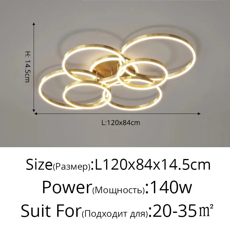 Lámparas de araña LED modernas, iluminación interior para sala de estar, estudio, dormitorio, lámparas de anillos redondos, lámparas de araña con lustre para vestíbulo, luminarias