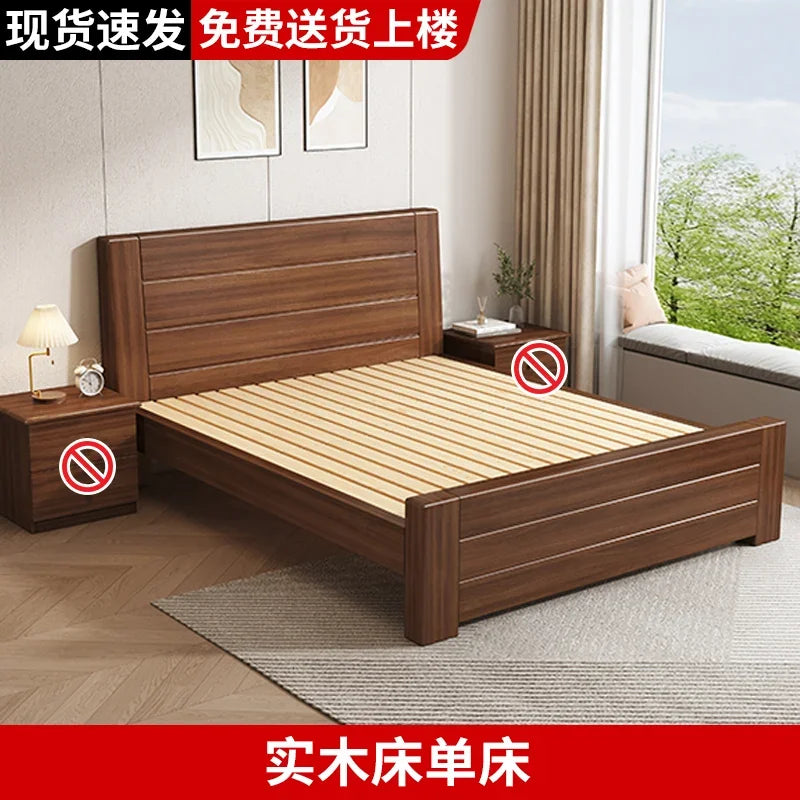 Cama de madera con almacenamiento, económica, elegante, bonita, de lujo, tamaño completo, con base de cama, tamaño queen, para el hogar, accesorios para el hogar
