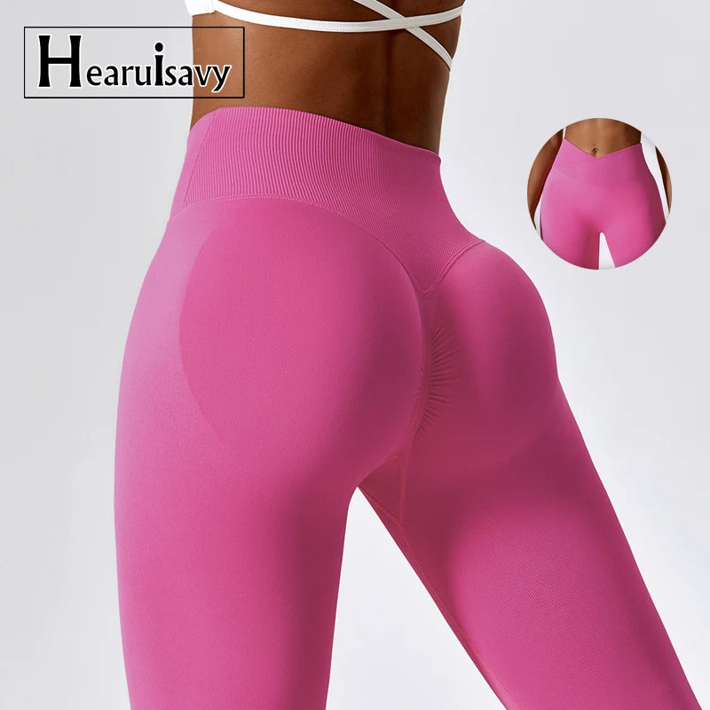 Leggings de yoga de alta calidad Hearuisavy para mujer, ideales para fitness al aire libre y gimnasio. Leggings transpirables para entrenamiento, con efecto push-up.