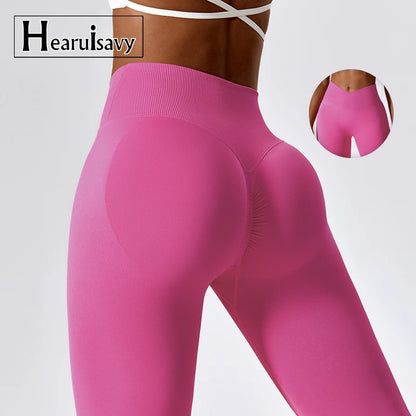 Leggings de yoga de alta calidad Hearuisavy para mujer, ideales para fitness al aire libre y gimnasio. Leggings transpirables para entrenamiento, con efecto push-up.