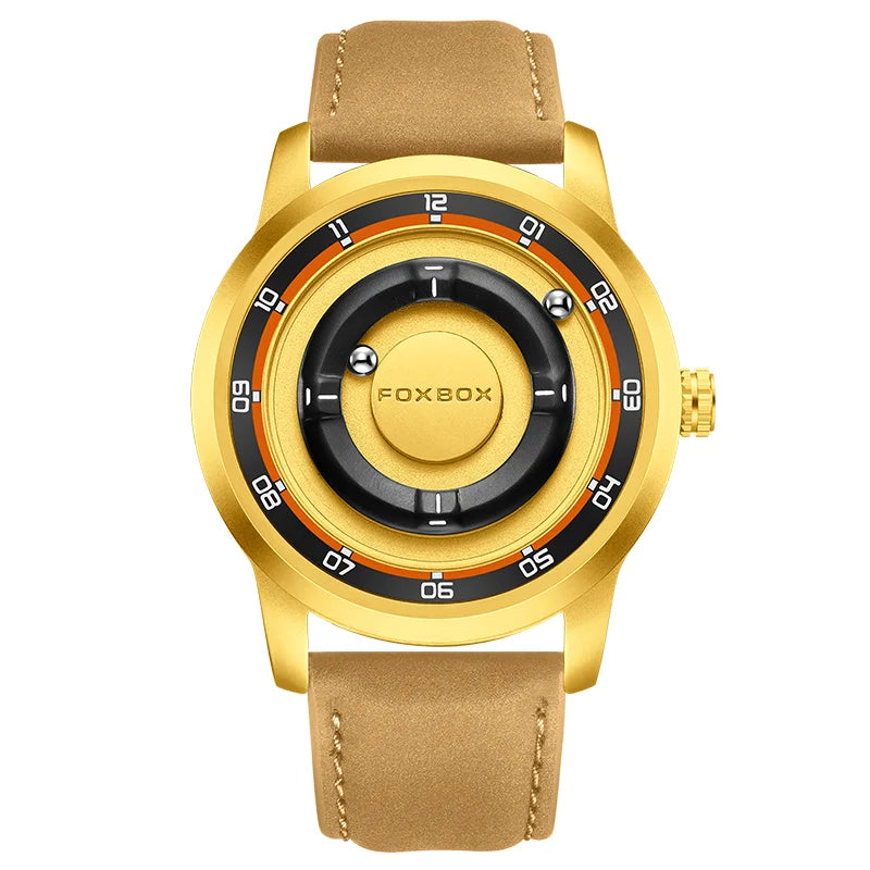 Relojes de pulsera de cuarzo para hombre Foxbox 2025 de lujo, creativos, con cuentas deslizantes, a la moda, impermeables, con fuerza magnética, reloj para hombre, Reloj.