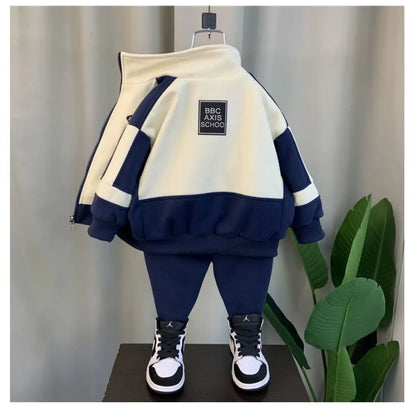 Conjunto de ropa para niños, temporada primavera-otoño, nuevo conjunto de 2 piezas de chaquetas y pantalones casuales para niños y bebés, ropa deportiva coreana