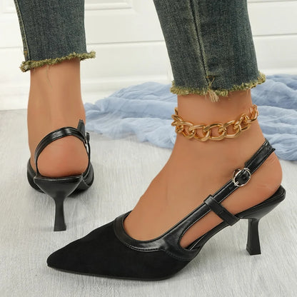 Sandalias de mujer de lujo de alta calidad, informales, de marca de moda, tacones altos, cómodas y elegantes, zapatos de verano 2025 para mujer.