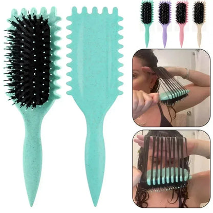 Cepillo para peinar y dar forma a los rizos de hombres y mujeres. Cepillo para peinar y dar forma a los rizos de hombres y mujeres. Herramientas para reducir los tirones.