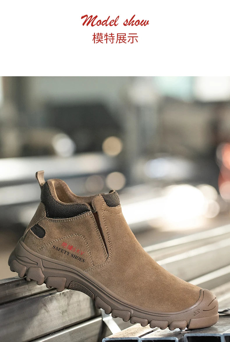 Zapatos de seguridad cómodos para el trabajo, botas de seguridad para hombre, zapatos de trabajo con puntera de acero, botas de trabajo para hombre, zapatillas de seguridad anti-puñaladas