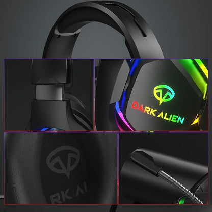 Auriculares para juegos EKSA E1000 con sonido envolvente RGB 7.1 para PC, PS4 y PS5, con cable USB y micrófono con cancelación de ruido.