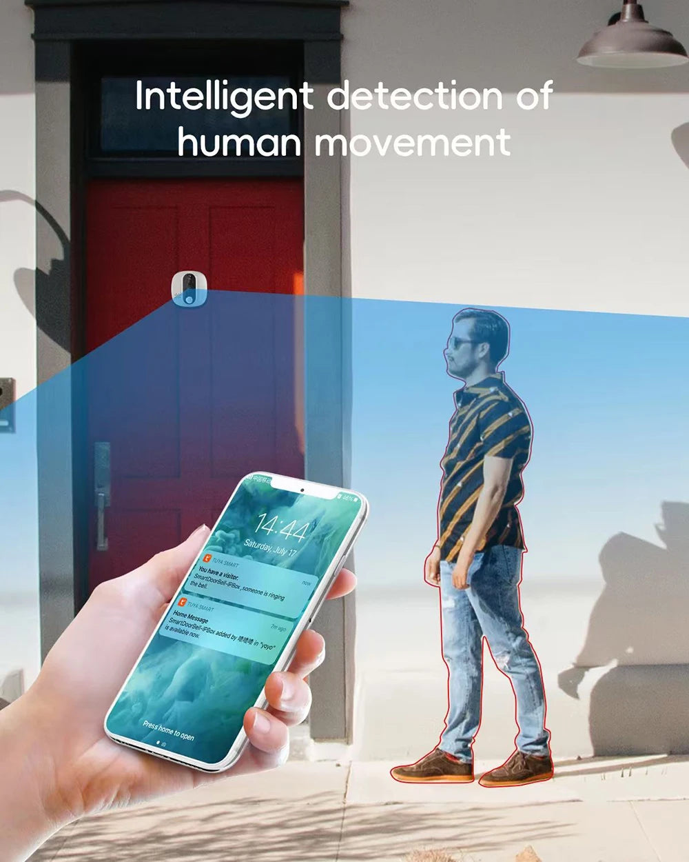 KUXA 4.3 Inch 1080P/158° Wifi Smart Door Bell Camera Tuya Video Door Peepholes PIR Movement Detection Eye Wireless Doorbell