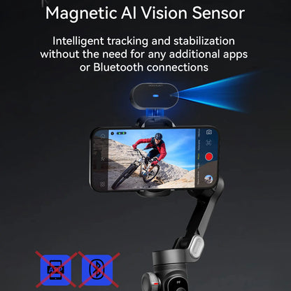 Estabilizador de cardán de 3 ejes AOCHUAN Smart XPro Ai para teléfonos inteligentes para grabación de video con iPhone y Android, estabilizador de seguimiento facial
