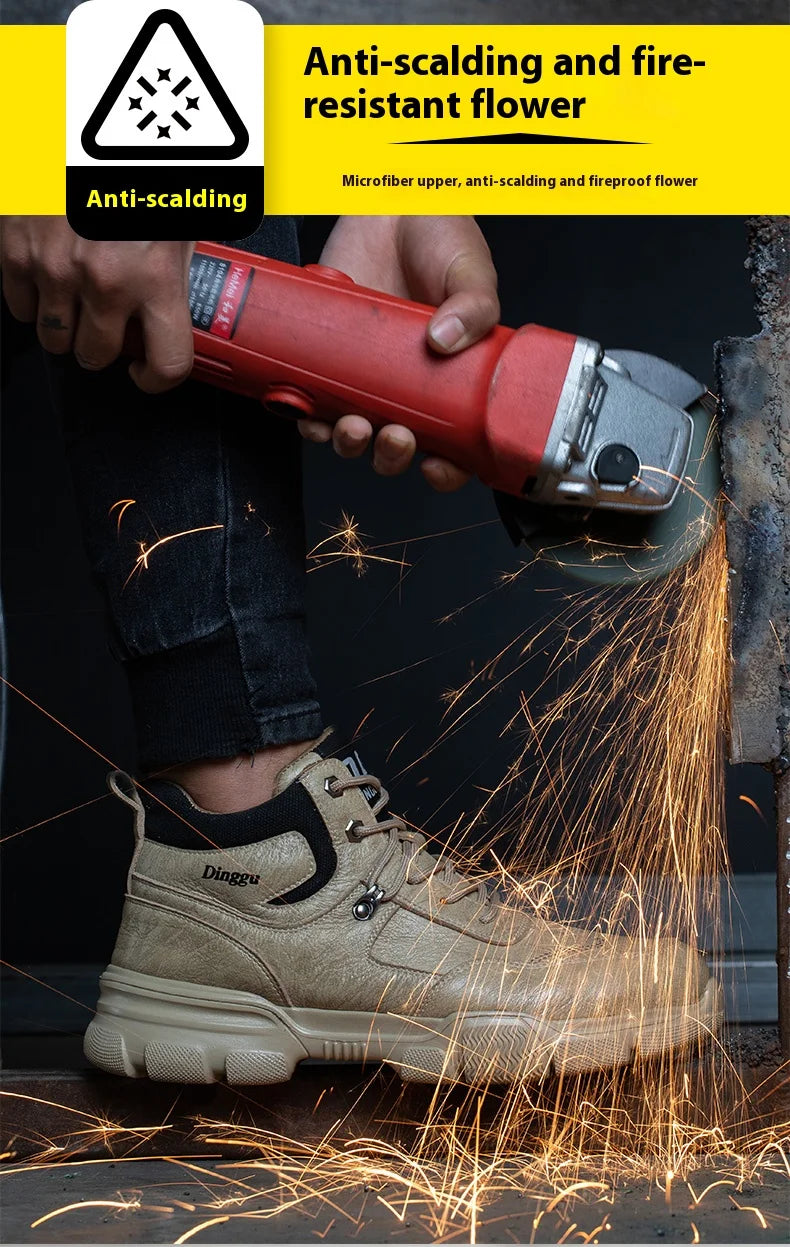 Botas de trabajo indestructibles, zapatos de seguridad para hombre, zapatos con puntera de acero, zapatillas a prueba de pinchazos, zapatos de trabajo antideslizantes para hombre, botas tácticas para hombre.