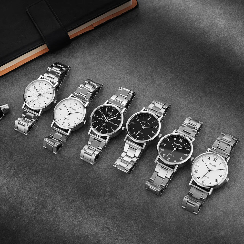 Relojes de moda para hombre, reloj deportivo informal de cuarzo con correa de acero para hombre, reloj Masculino