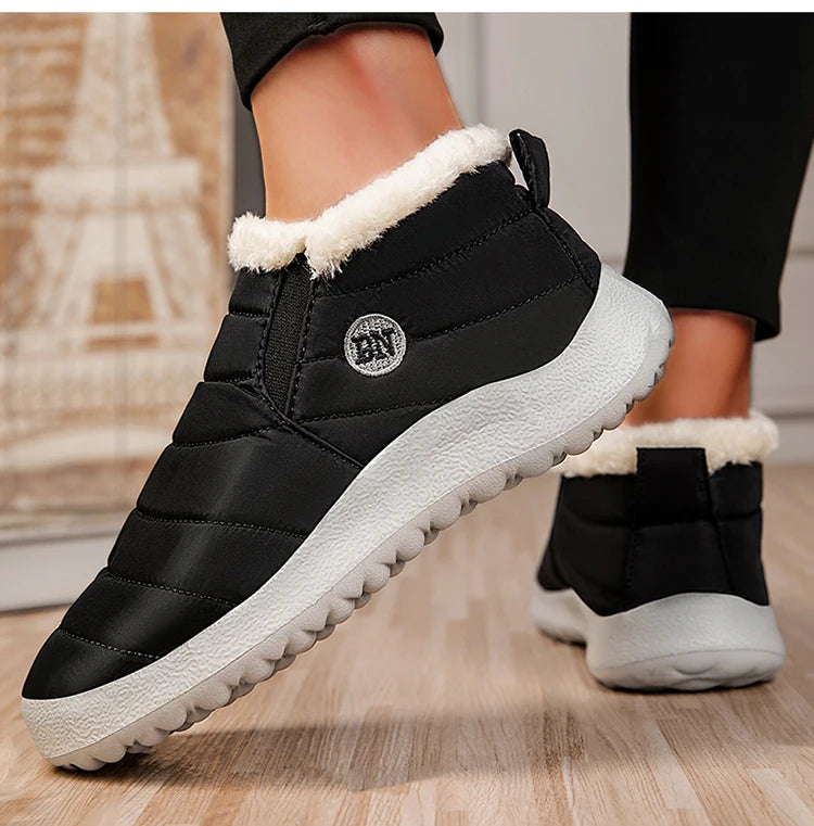 Botas de nieve cálidas para hombre, zapatillas de invierno de talla grande, zapatos de felpa para hombre, botines impermeables unisex, zapatos de trabajo para hombre, calzado
