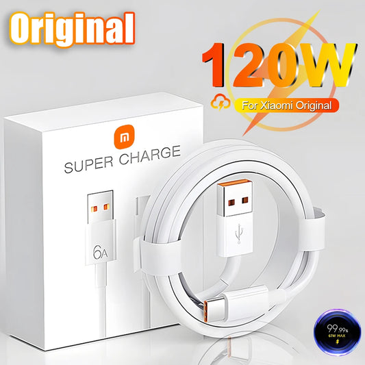 Cable USB tipo C original para Xiaomi de 120 W, tipo 6A, 67 W, carga rápida turbo para Mi 14, 13, 12, 11 Ultra, 13T, Pro, 12S, Redmi Note 13, 12, K70