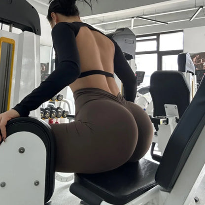 Pantalones de yoga de alta gama para mujer, mallas deportivas de alta elasticidad, pantalones deportivos push-up, mallas para correr, mallas transpirables para gimnasio.