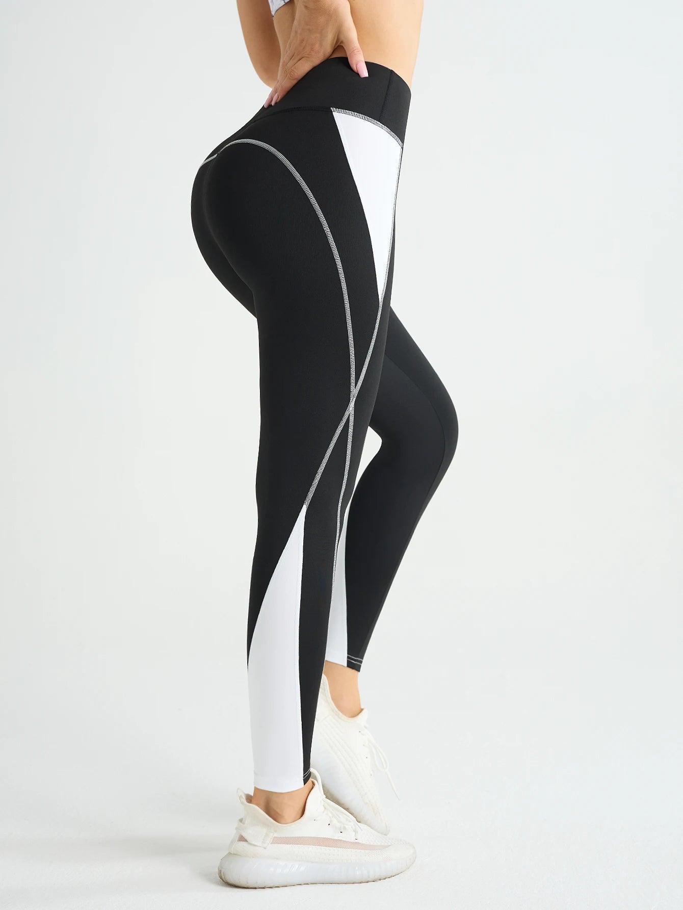 Leggings de yoga multicolor de cintura alta con diseño moldeador de abdomen, ideales para gimnasio, deportes y correr. Pantalones de yoga elásticos en cuatro direcciones.