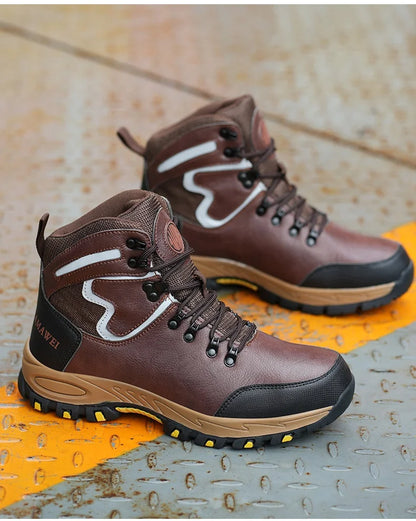 Zapatos de seguridad de caña alta para hombre, zapatos de trabajo con puntera de acero, botas de seguridad para hombre y mujer, botas de trabajo antideslizantes, impermeables e indestructibles.