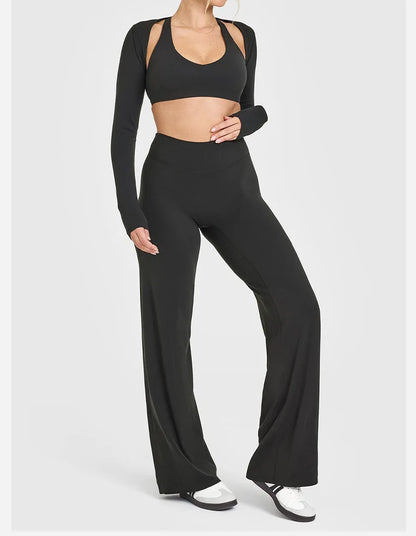 Pantalones deportivos rectos para mujer, sin la incomodidad de los pantalones de pierna ancha, ideales para yoga, ropa de fitness transpirable, pantalones casuales versátiles.