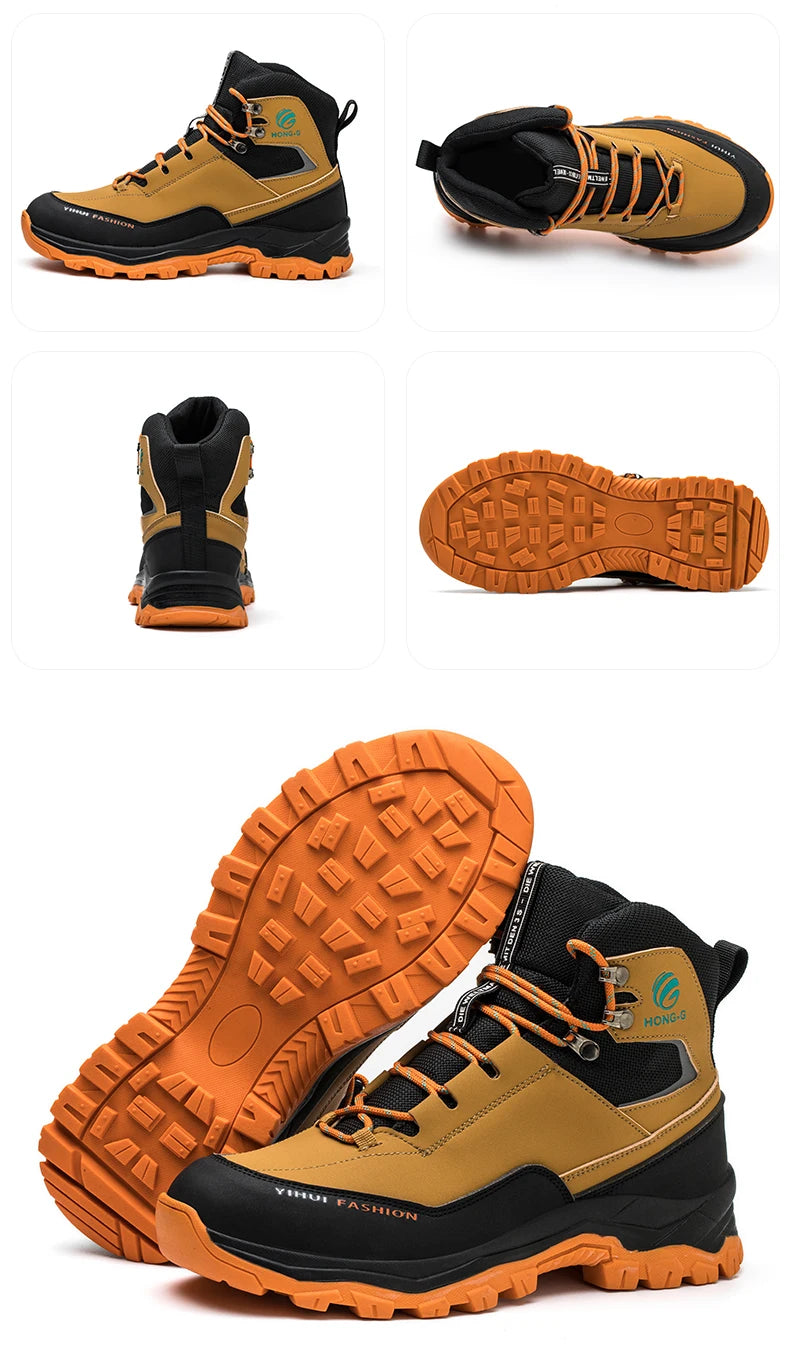 Botas de seguridad para hombre con puntera de acero, antigolpes y resistentes a perforaciones, de calidad europea.