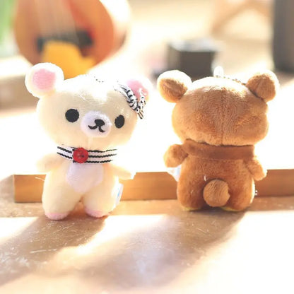 Llavero de peluche de Rilakkuma, accesorio de mochila suave con colgante, regalo de cumpleaños para niña y niño.