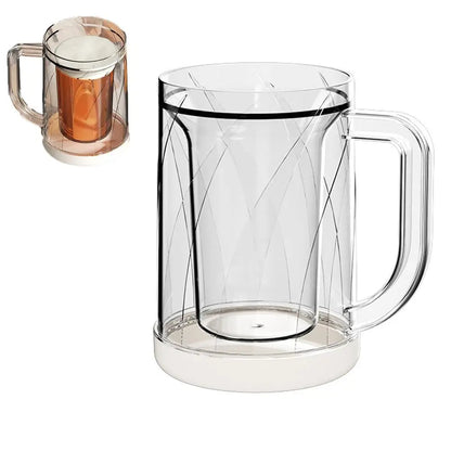 Inicio con asa Refrigerador de líquidos Taza congelada Verano Doble capa Congelador Jarras de cerveza Jarras de cerveza transparentes espesadas de PET