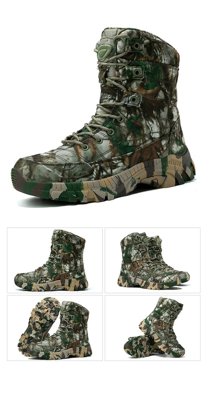 2024 Men boots Tactical Shoes High Top Hiking Durable  Anti-Slip Outdoor Climbing Trekking shoe Military Tactical Low Boots