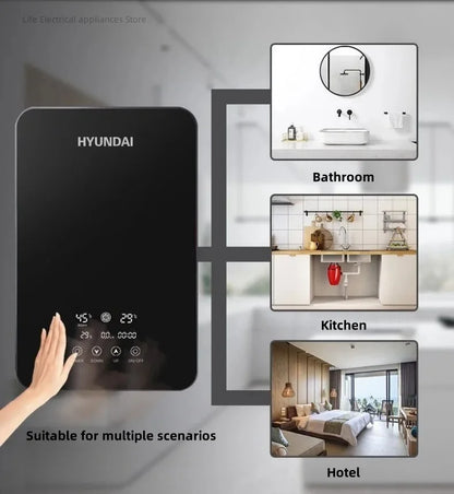 Calentador de agua eléctrico inteligente sin tanque, máquina de agua caliente rápida para el hogar, baño de hotel o apartamento, ducha de agua caliente
