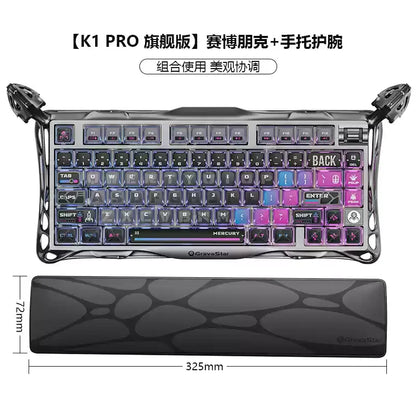 Teclado mecánico para juegos de deportes electrónicos GravaStar 75k1pro, 79 teclas, estilo cyberpunk, de aleación de aluminio, para tableta, portátil, juegos de oficina