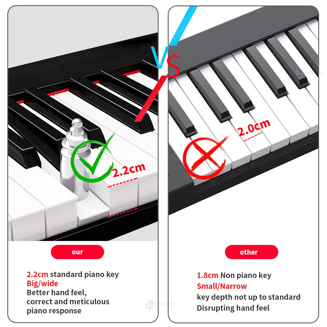 Nuevo piano plegable de 88 teclas, teclado musical MIDI, instrumento musical profesional para niños, sintetizador electrónico portátil para adultos.